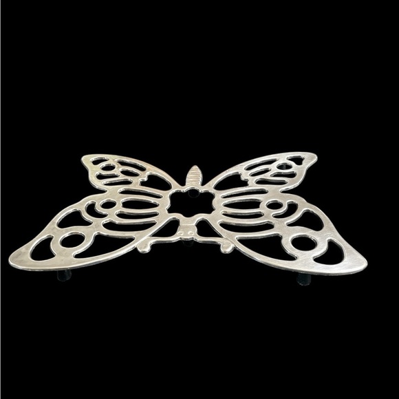 Vintage 1970s Metal Butterfly Footed Trivet Leonard Italy - Picture 4 of 6